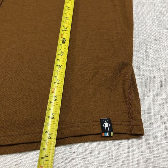 Smartwool Shirt Mens L Merinosport 150 Wool Blend Button Down Brown Short Sleeve - Picture 11 of 11